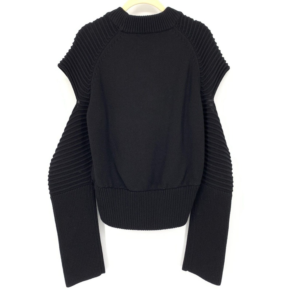 Asilio Size Small The Reckoning Knit Sweater Cutout Ribbed Textured Black - Picture 5 of 10